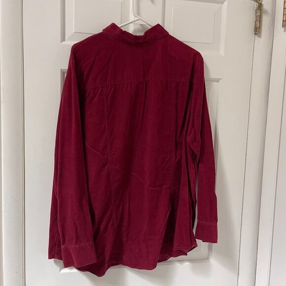 Vintage Burgundy Corduroy Button-Down Shirt - Picture 8 of 8